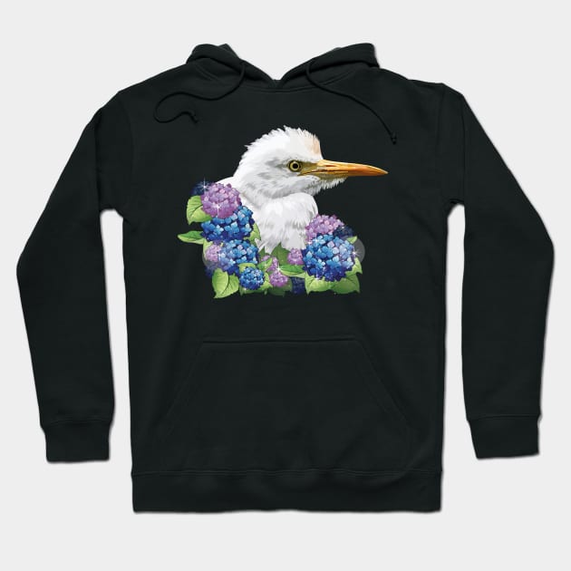 cattle egret Hoodie by obscurite